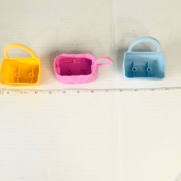 littlest pet shop lot of 3 pet carriers yellow pink blue hasbro lps accessories - Picture 4 of 4